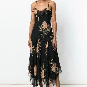 Ralph Lauren Polo black floral halter maxi dress size 4